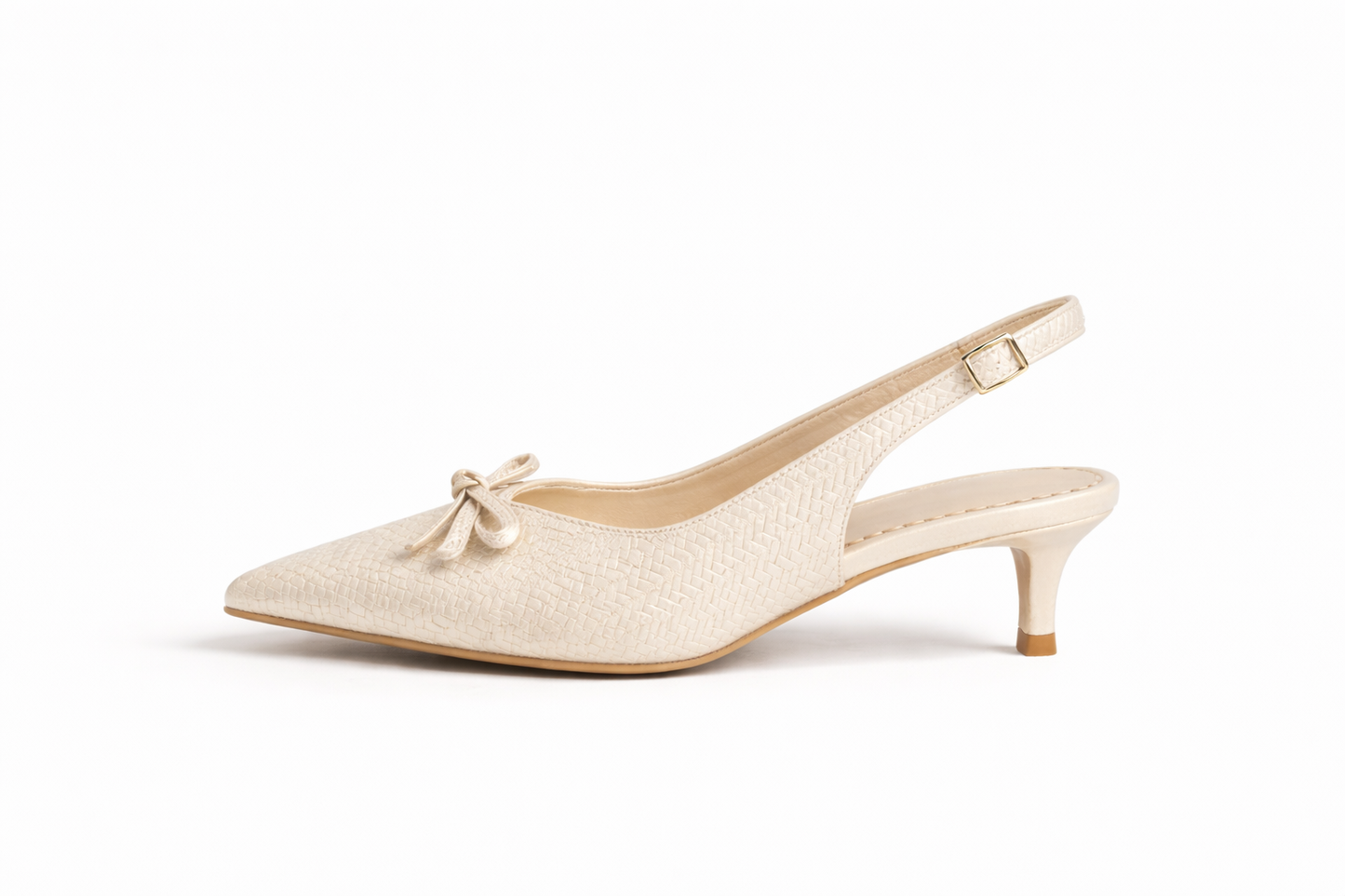 Spring Woven Bow Slingback Heels ST806