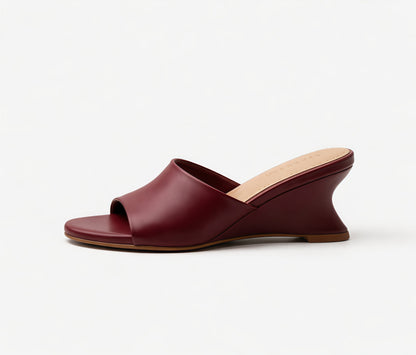 Rounded Toe Sculpted Wedge Heels ST833