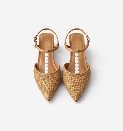 Ocean Pearl Slingback Heels ST803