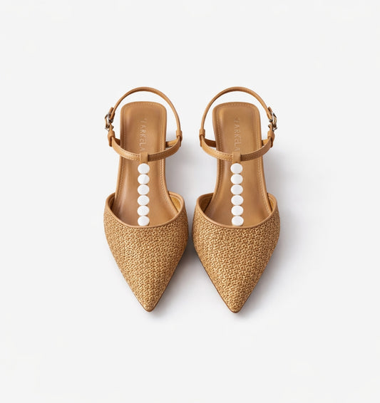 Ocean Pearl Slingback Heels ST803