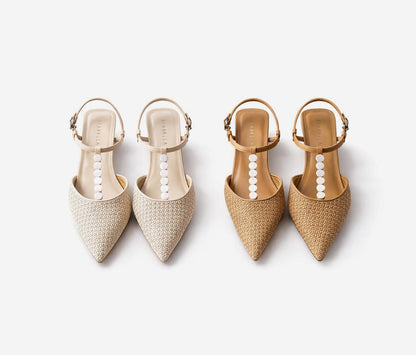 Ocean Pearl Slingback Heels ST803
