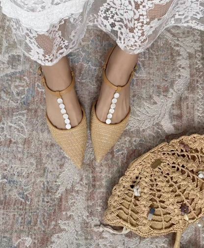 Ocean Pearl Slingback Heels ST803