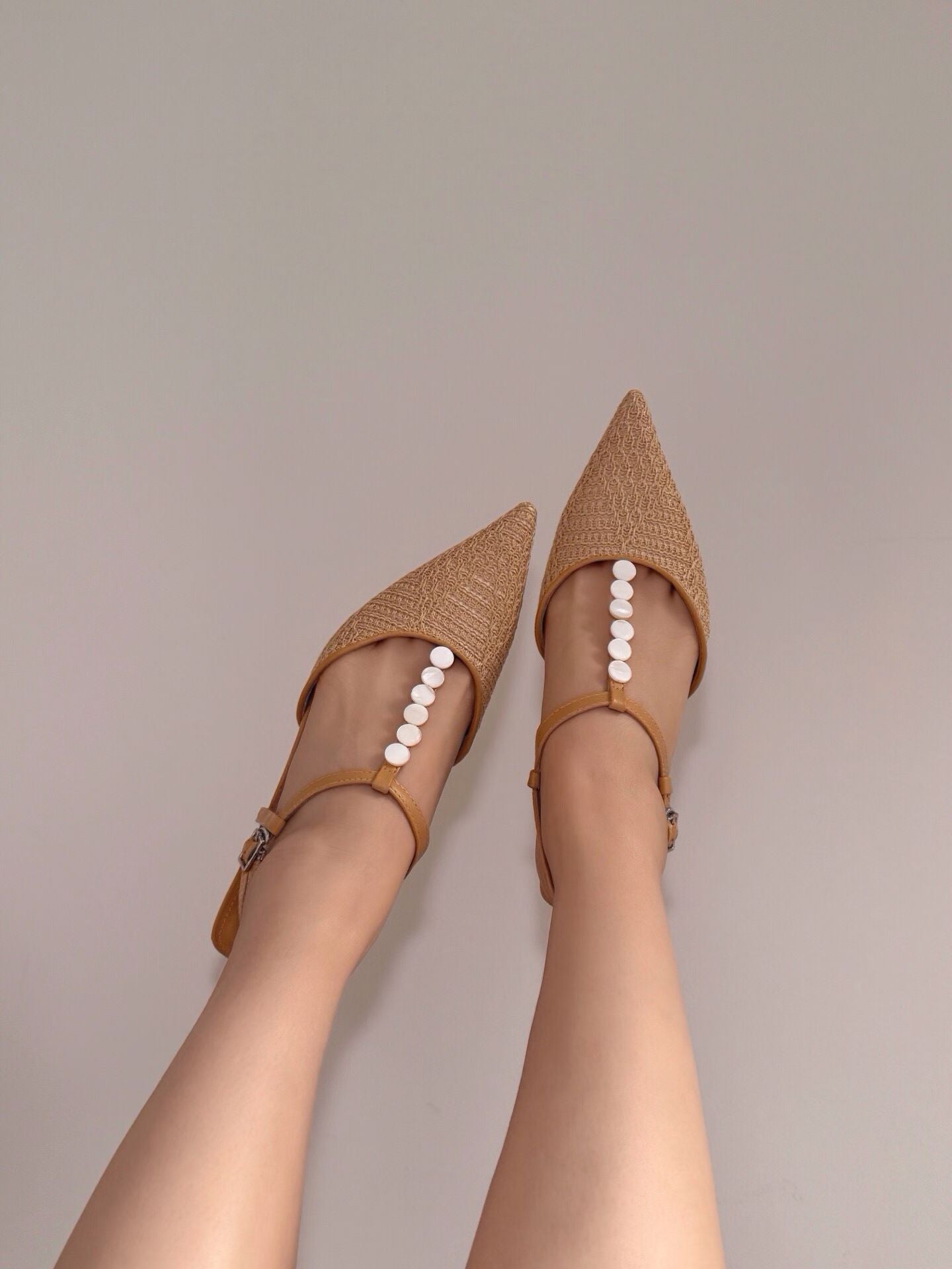 Ocean Pearl Slingback Heels ST803