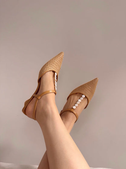Ocean Pearl Slingback Heels ST803