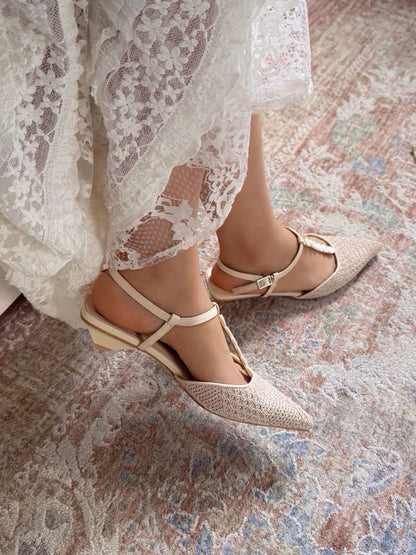 Ocean Pearl Slingback Heels ST803