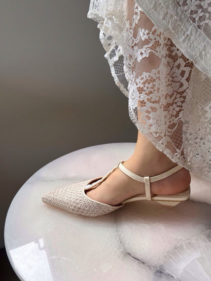 Ocean Pearl Slingback Heels ST803