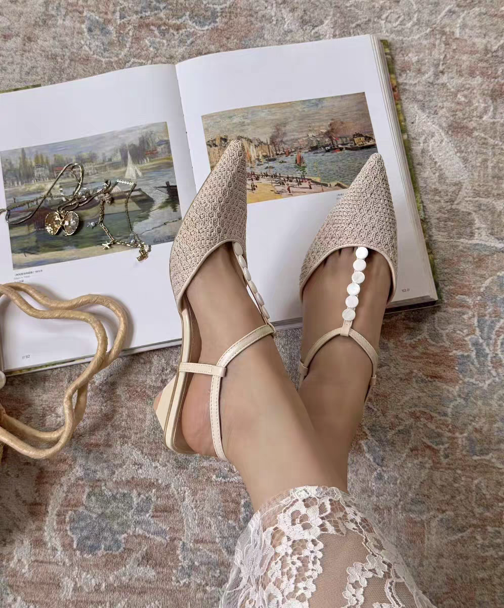 Ocean Pearl Slingback Heels ST803
