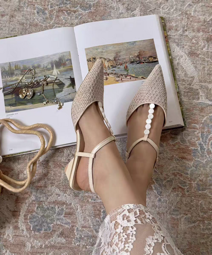 Ocean Pearl Slingback Heels ST803