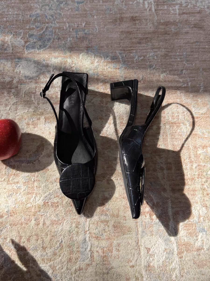 Rosette Slingback Heels ST819