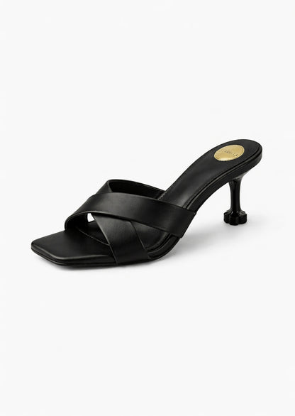 Satin Petal Cross Heels Sandals ST836