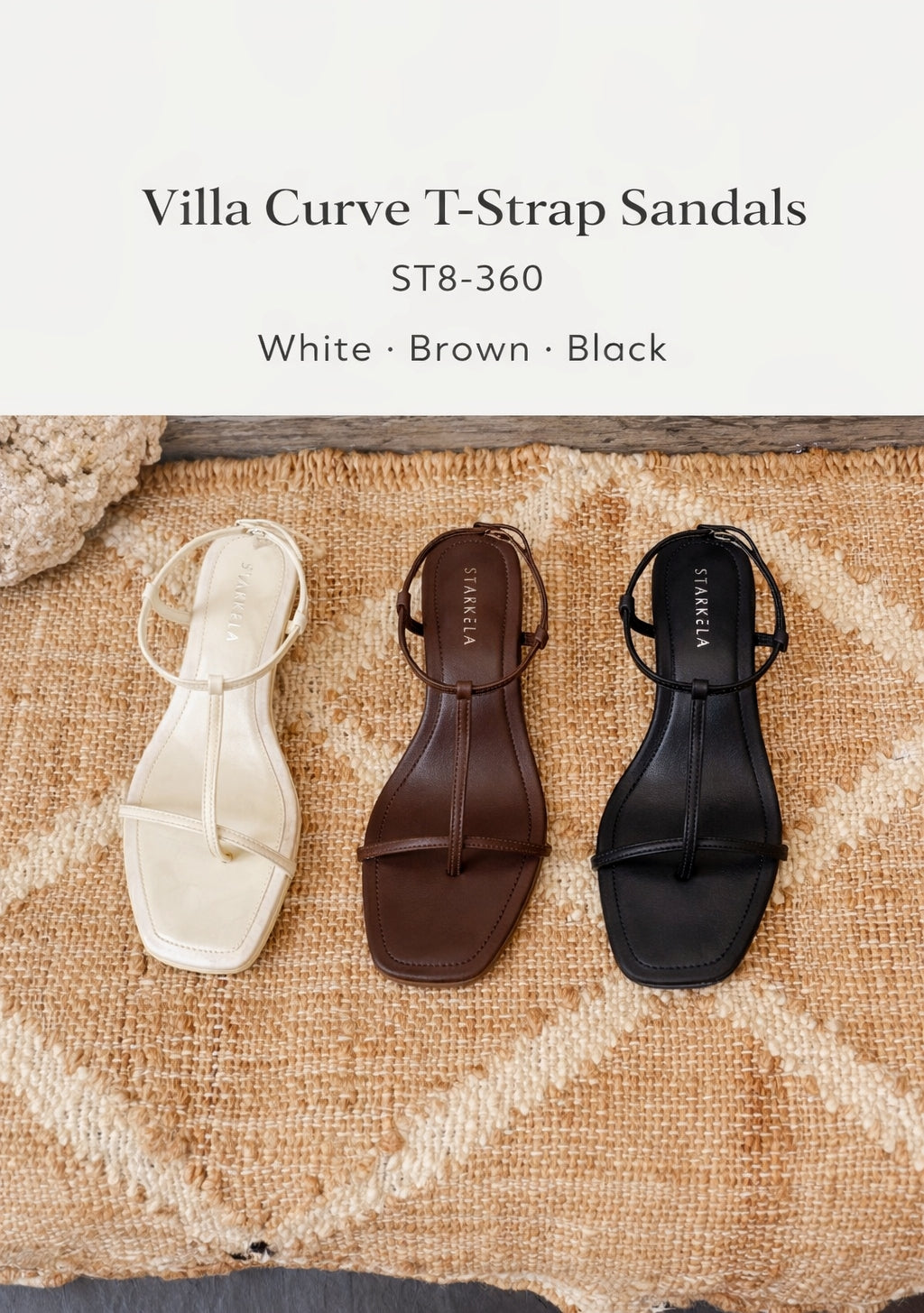 Villa Curve T-strap Sandals Heels ST8-360