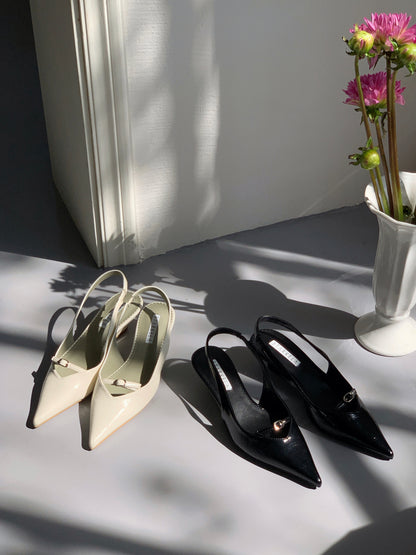 Front Strap Wedge Slingback Heels ST8-270