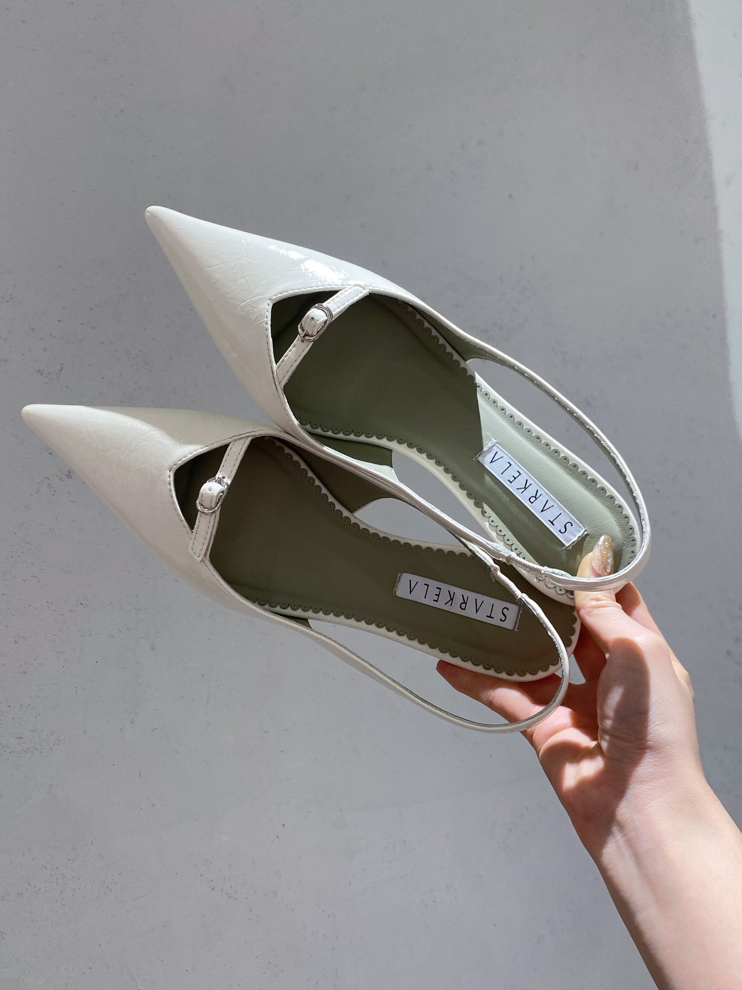 Front Strap Wedge Slingback Heels ST8-270