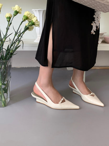 Front Strap Wedge Slingback Heels ST8-270