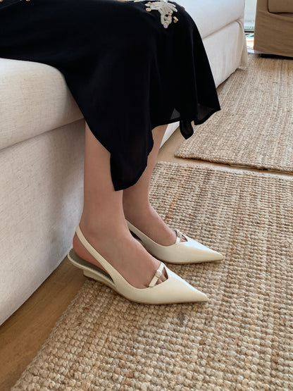 Front Strap Wedge Slingback Heels ST8-270