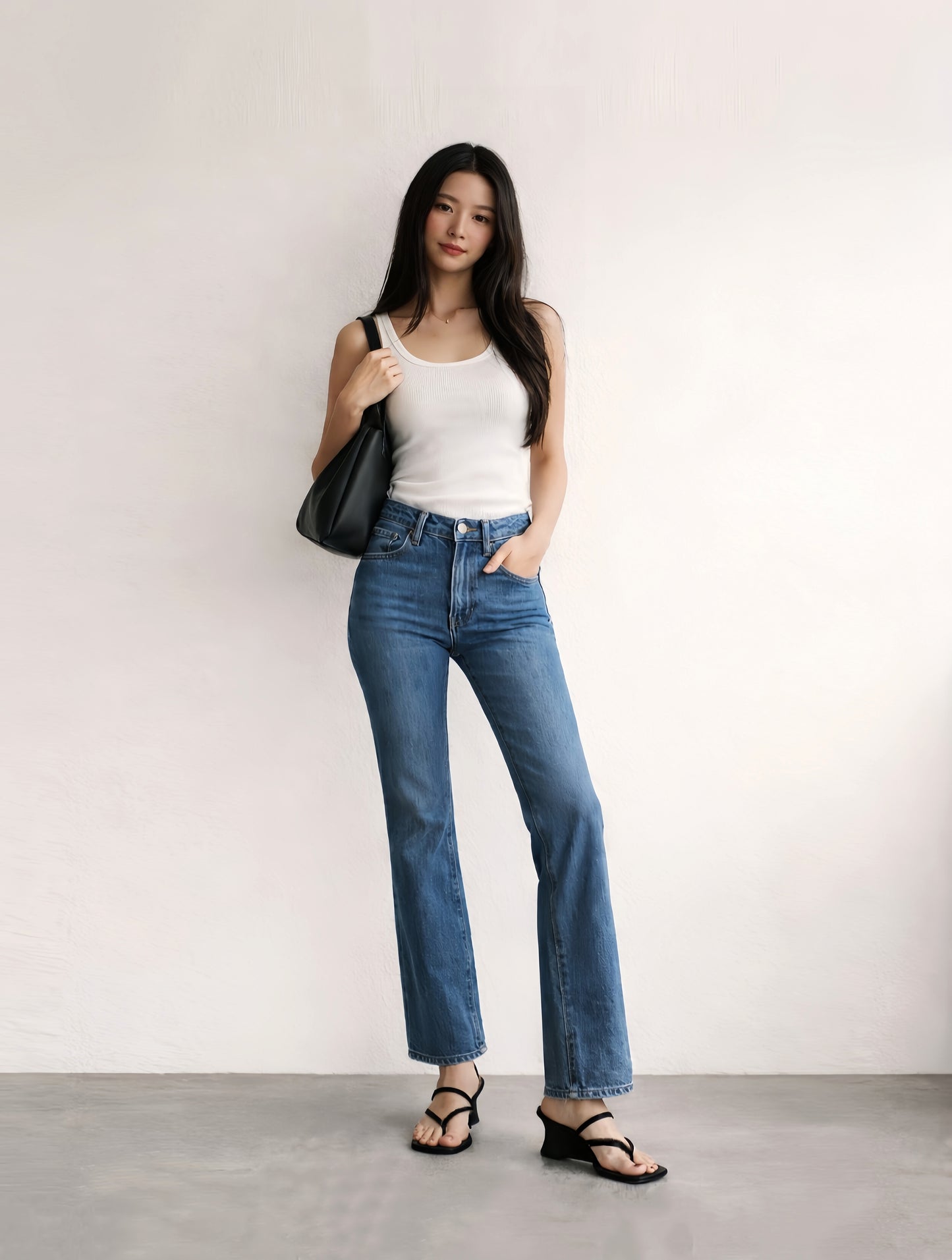 Mid-strap Curve Sandals Heels ST865