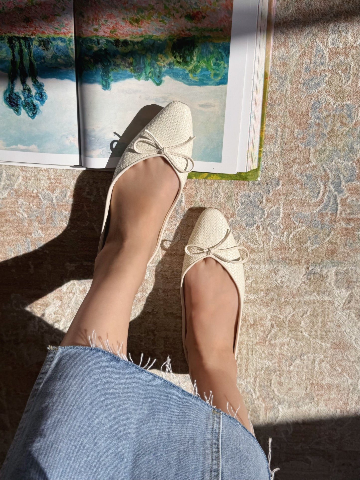 Ribbon Woven Ballet Flats SW6332