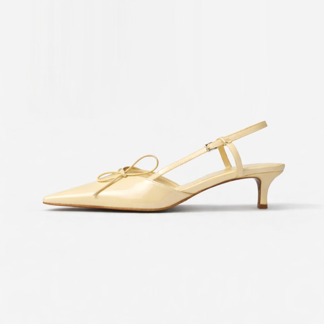 Ribbon Slingback Kitten Heels ST856