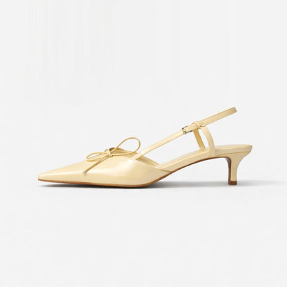 Ribbon Slingback Kitten Heels ST856