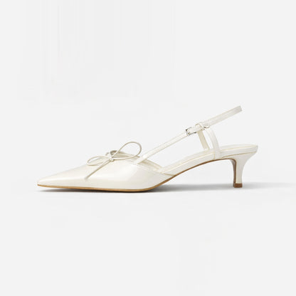 Ribbon Slingback Kitten Heels ST856