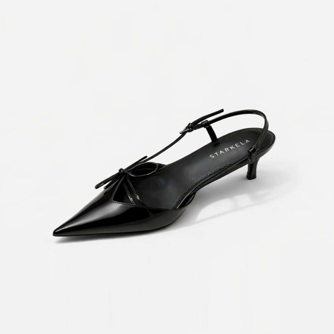 Ribbon Slingback Kitten Heels ST856