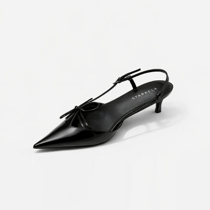 Ribbon Slingback Kitten Heels ST856