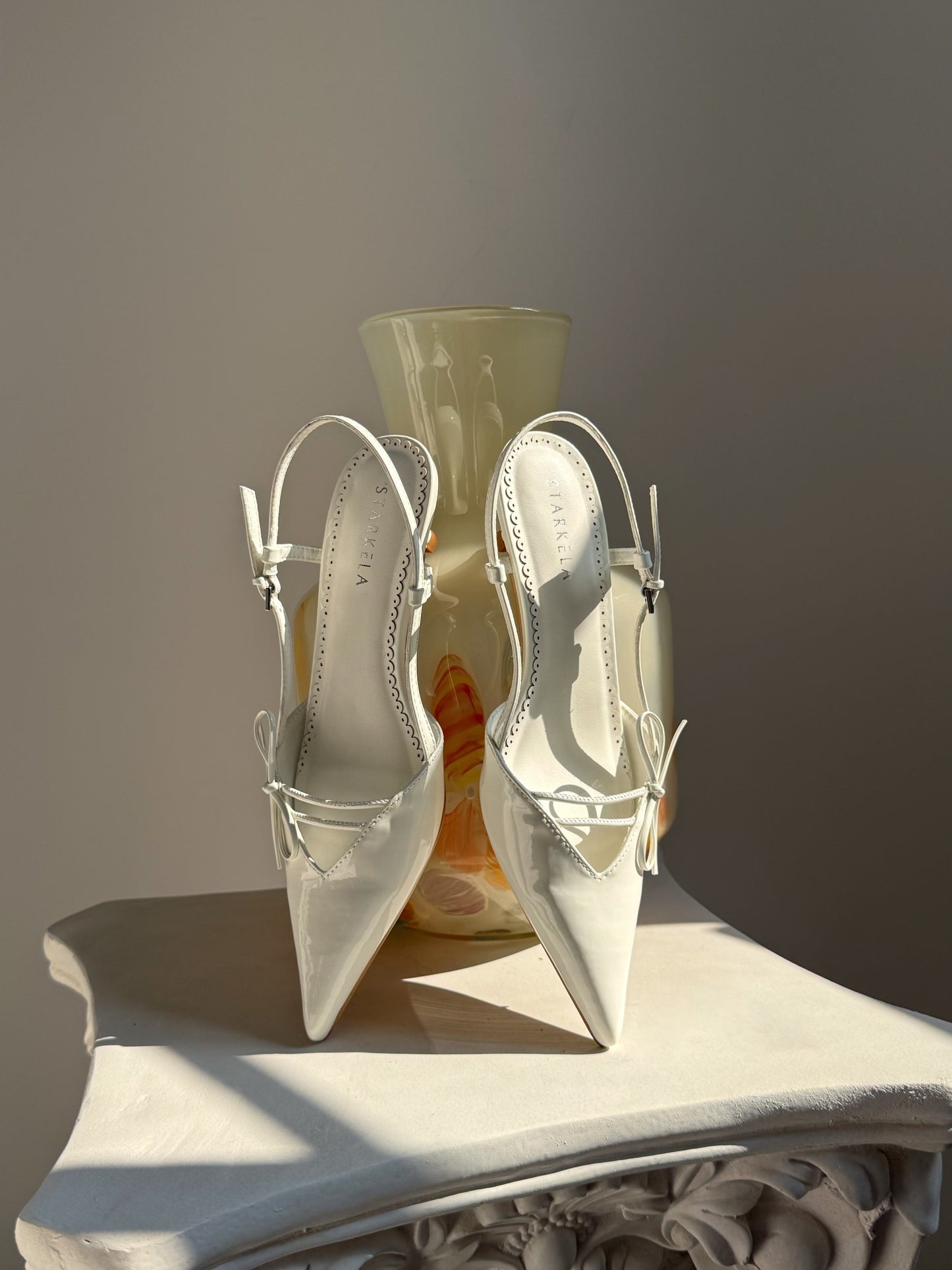 Ribbon Slingback Kitten Heels ST856