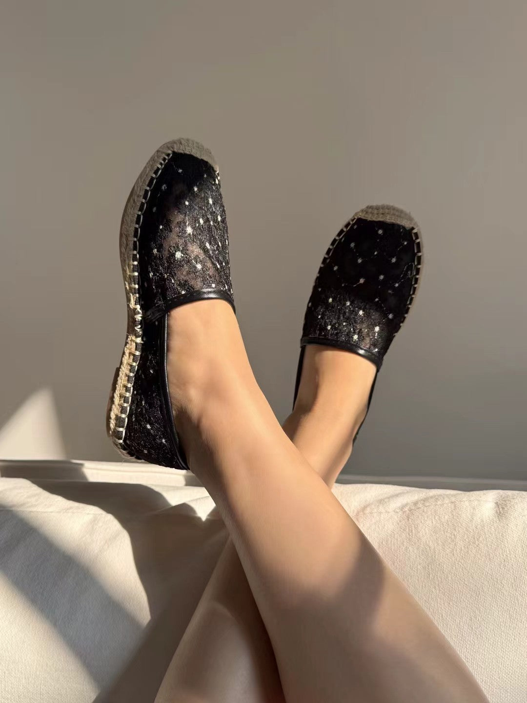 Fleur Lace Espadrilles Flat SH606