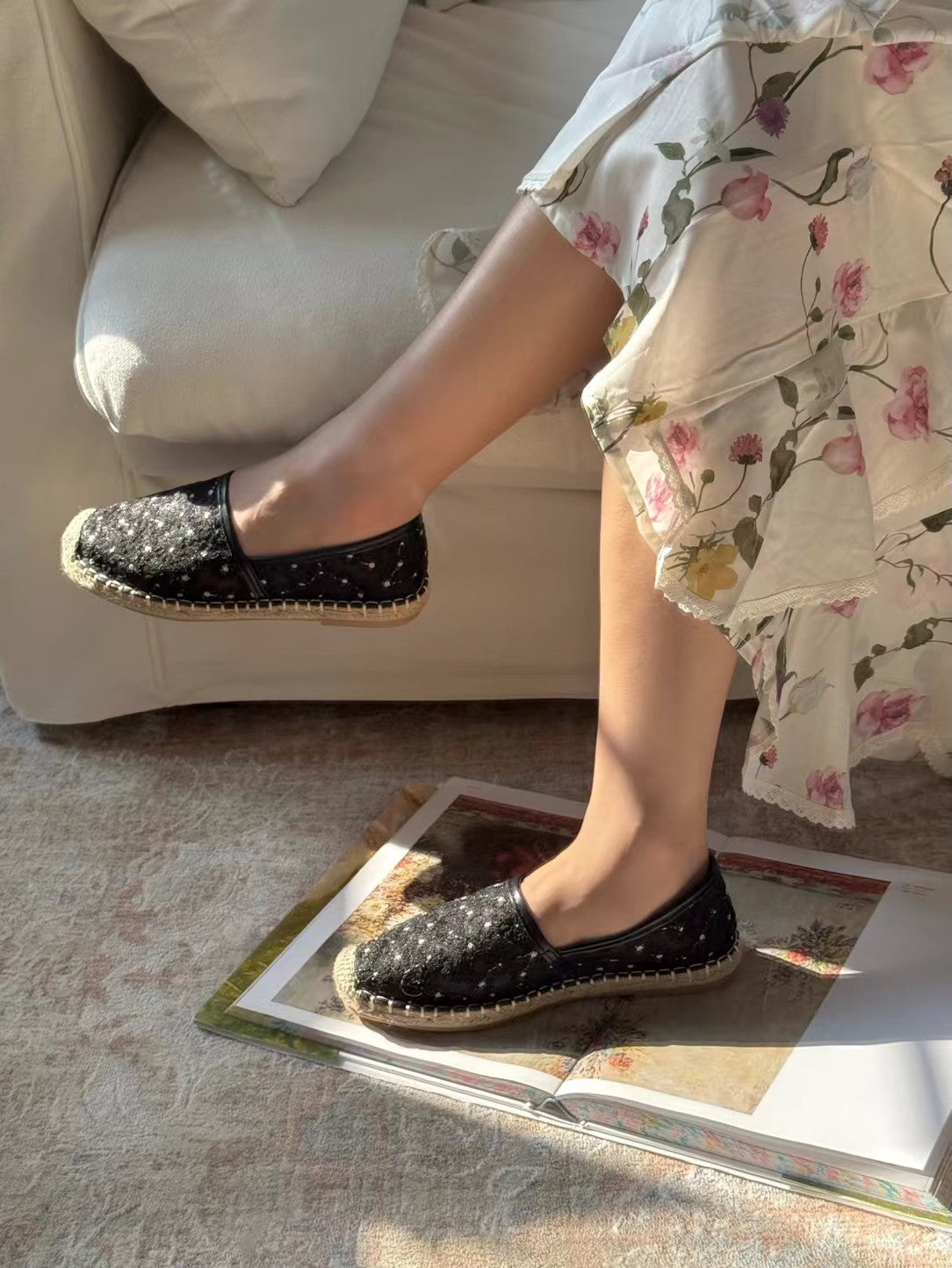 Fleur Lace Espadrilles Flat SH606