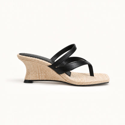 Riviera Linen Wedge Heels ST813