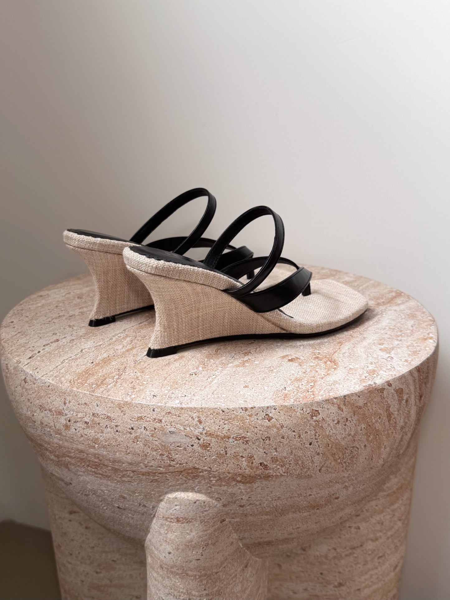 Riviera Linen Wedge Heels ST813