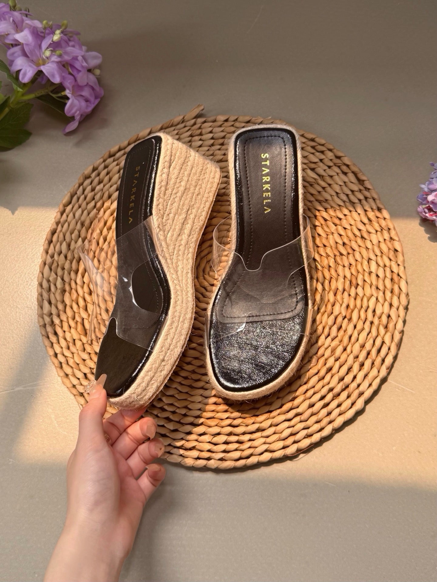 Espadrille H-Strap Clear Wedges SW6883