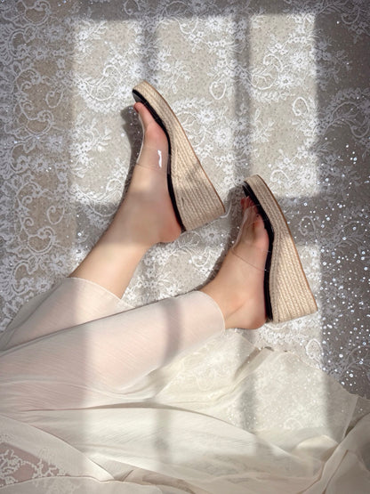 Espadrille H-Strap Clear Wedges SW6883
