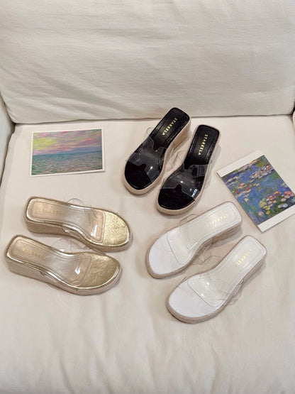 Espadrille H-Strap Clear Wedges SW6883
