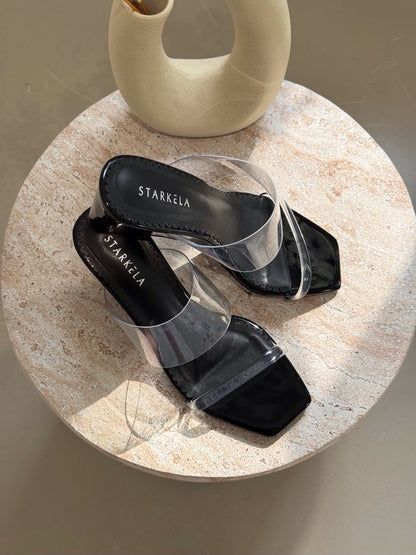 2-Straps Clear Wedge Sandals ST869