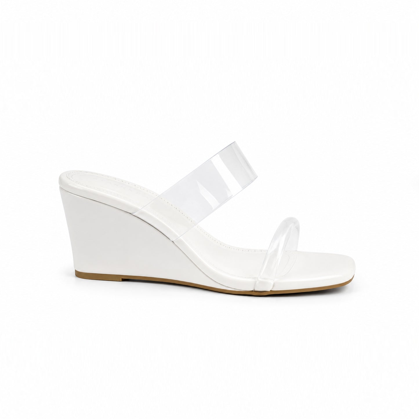 2-Straps Clear Wedge Sandals ST869