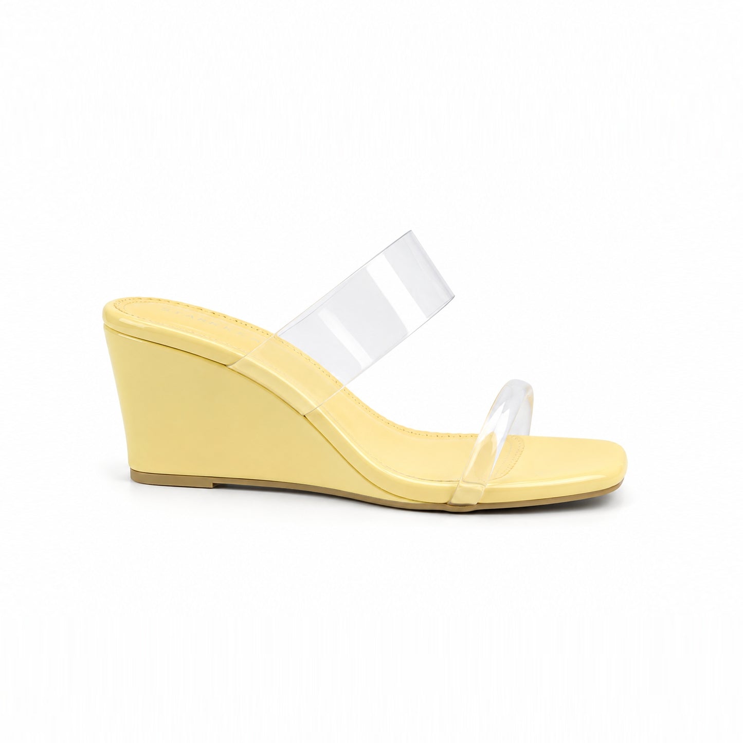 2-Straps Clear Wedge Sandals ST869