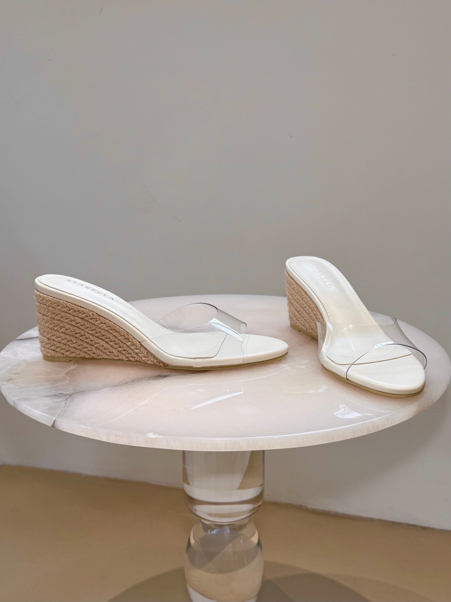 Espadrille Clear Pointy Wedges ST879