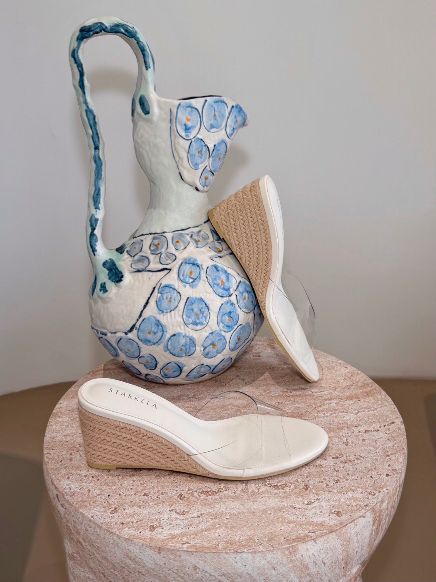 Espadrille Clear Pointy Wedges ST879