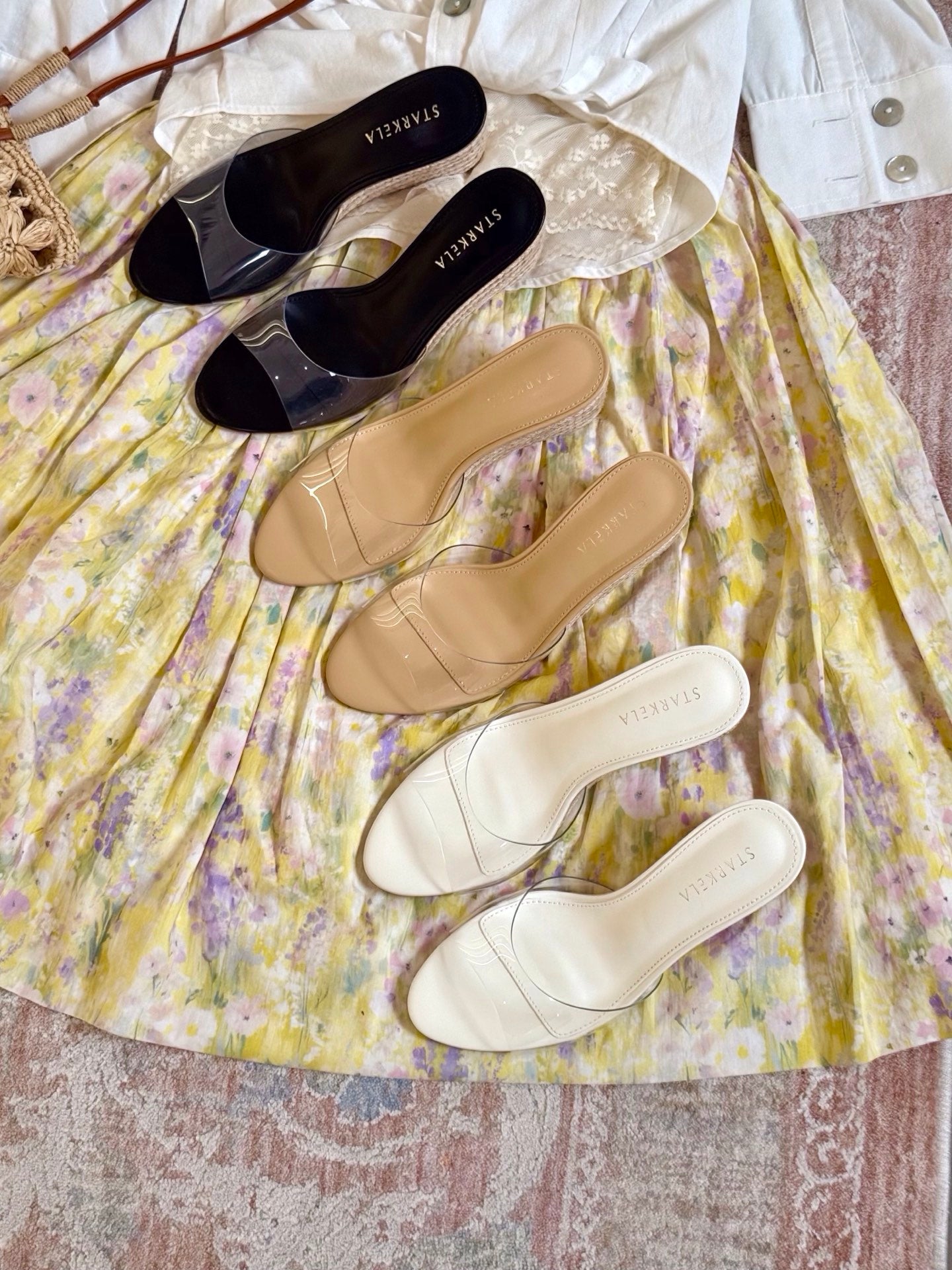 Espadrille Clear Pointy Wedges ST879