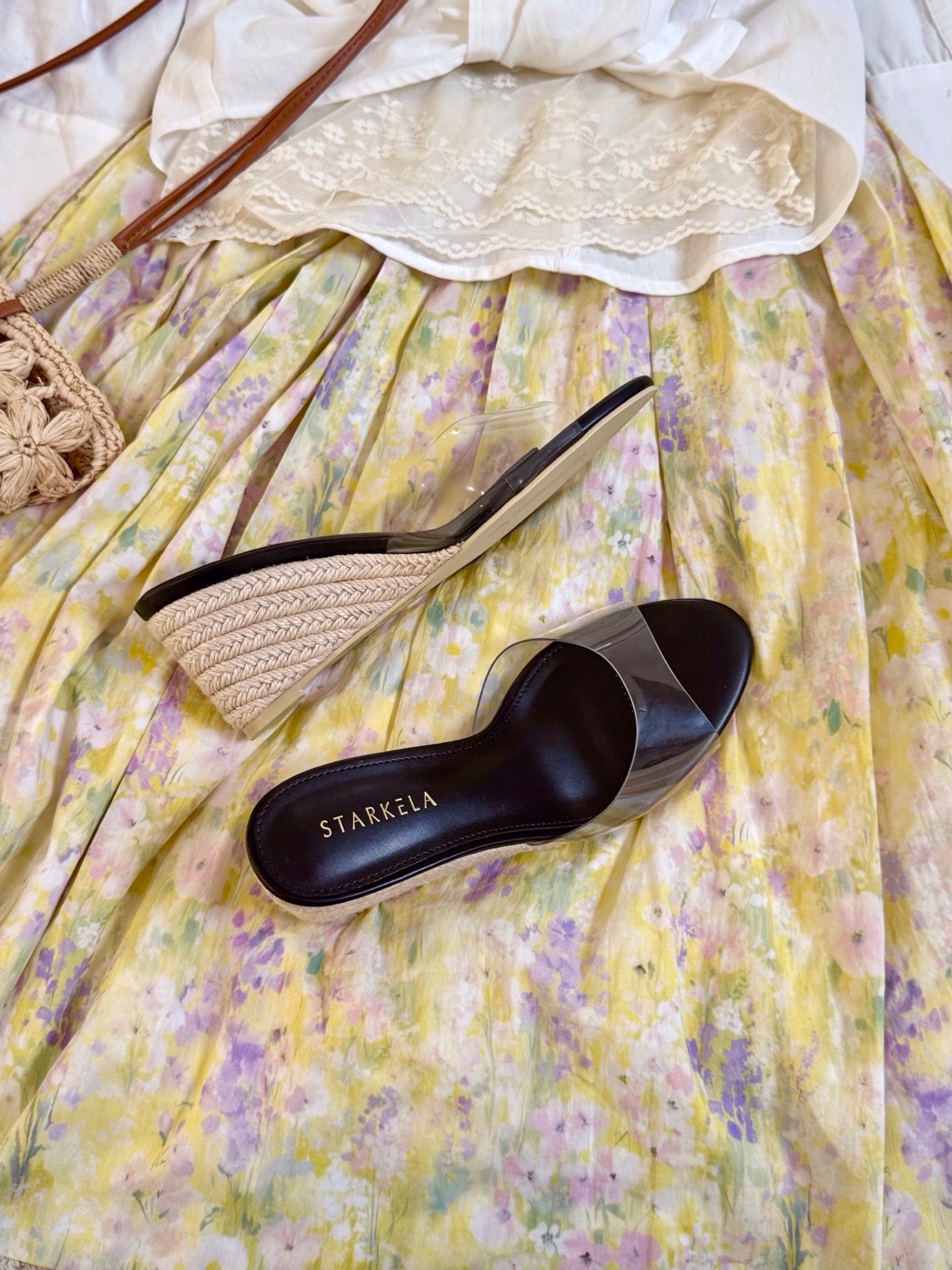 Espadrille Clear Pointy Wedges ST879