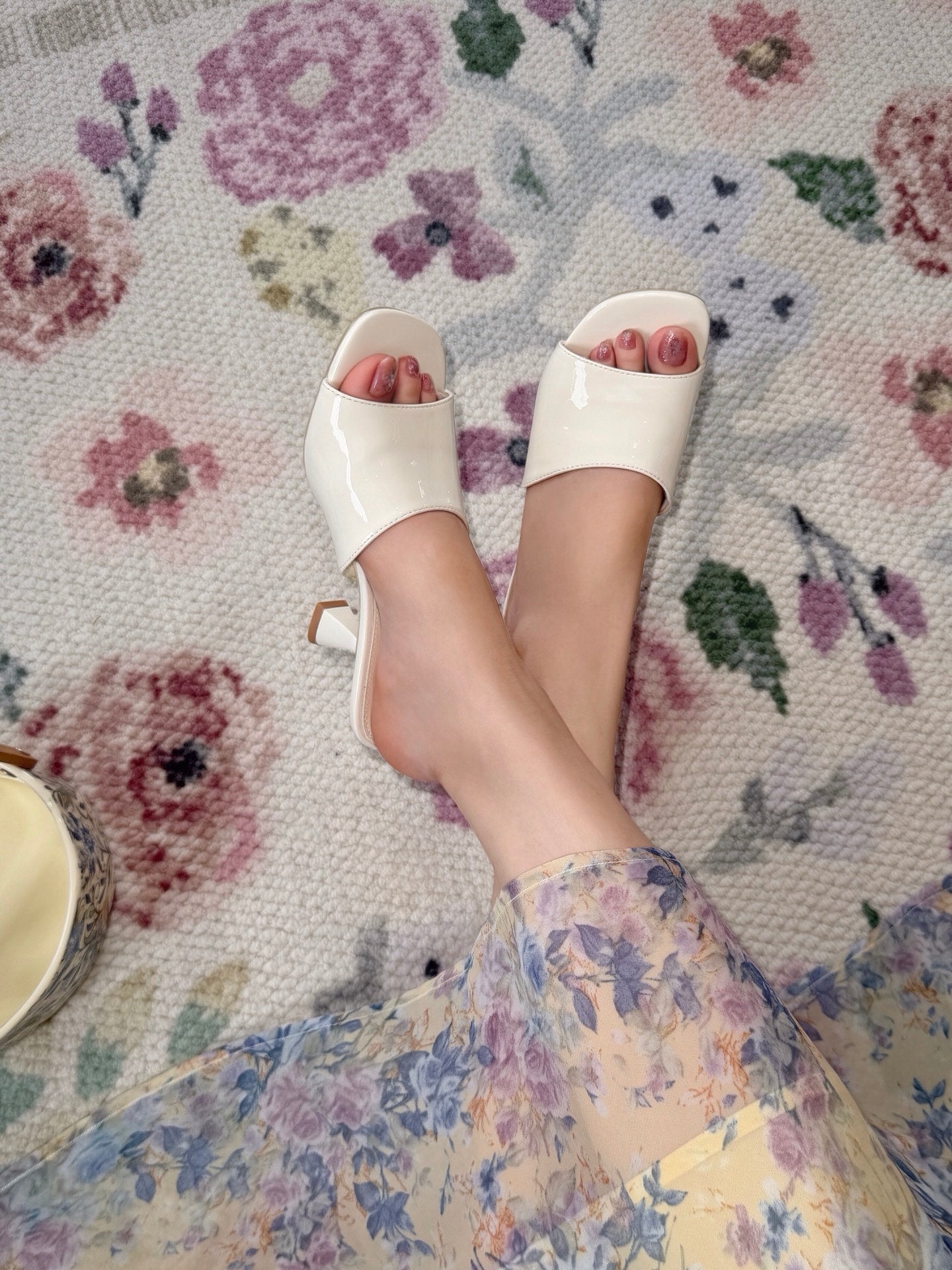 Patent Leather Curve Heels Sandals ST902