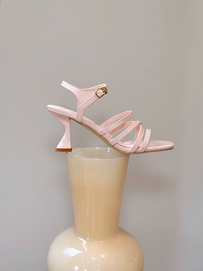Ankle Strap Crossline Sculpted Heels ST903