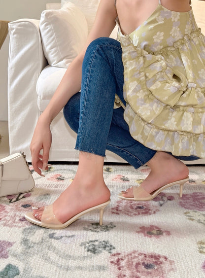 Crystal Clear Satin Stiletto Heels ST891