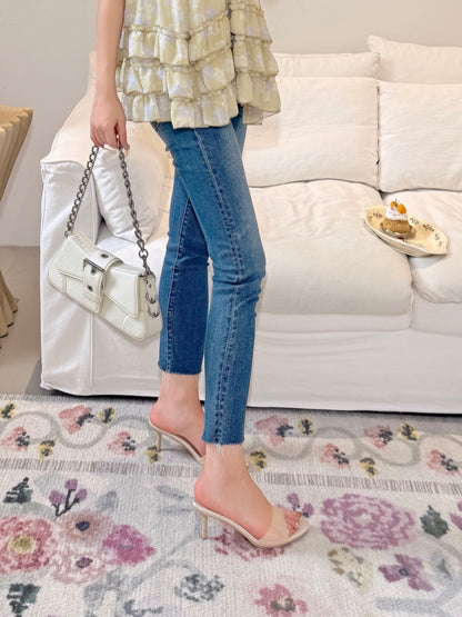 Crystal Clear Satin Stiletto Heels ST891