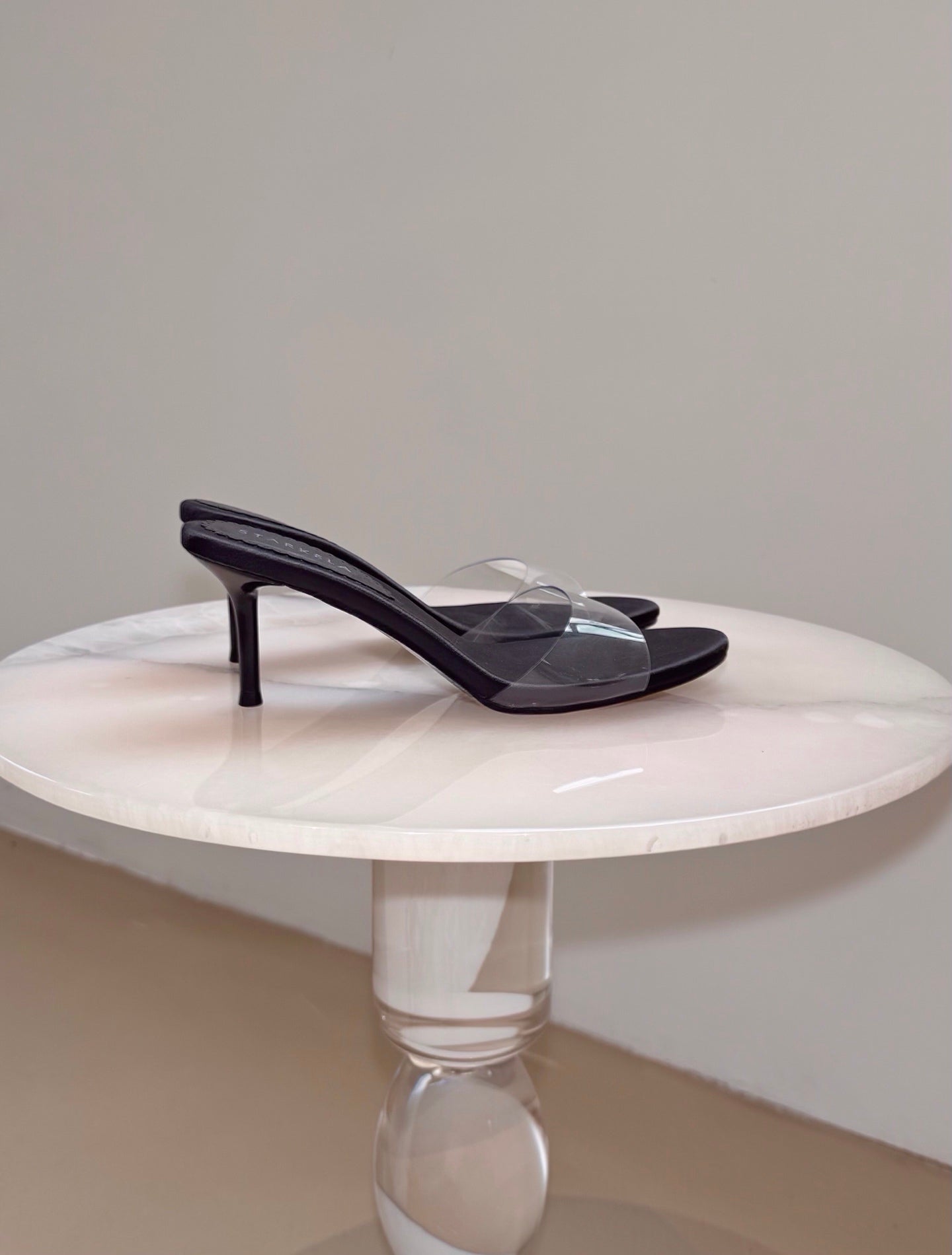 Crystal Clear Satin Stiletto Heels ST891