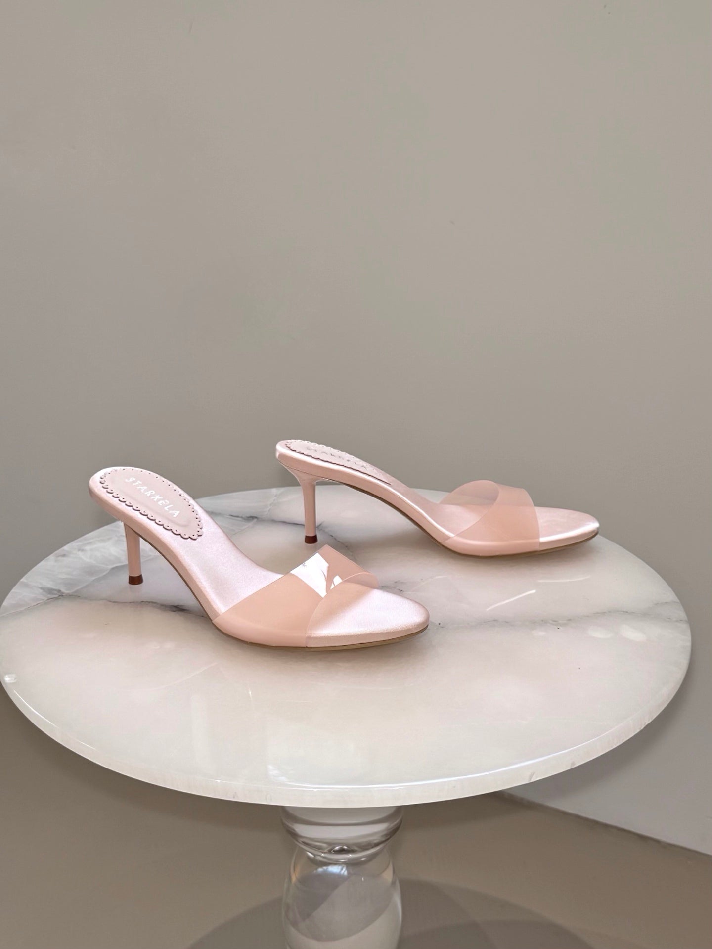 Crystal Clear Satin Stiletto Heels ST891