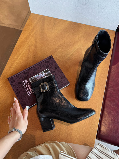 Classic Buckle Strap Ankle Boots ST939