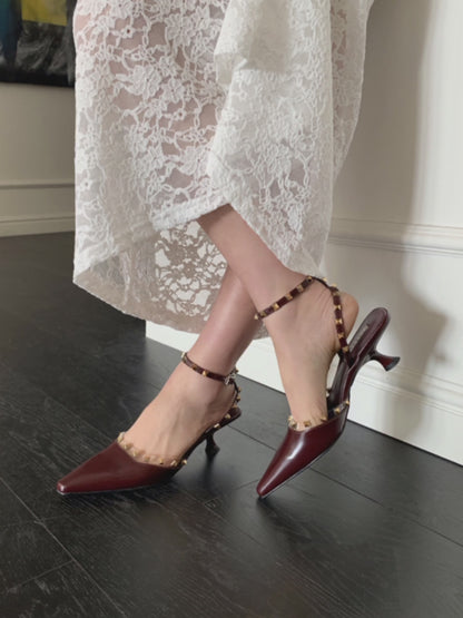Ankle Strap Studded Heels ST8-260