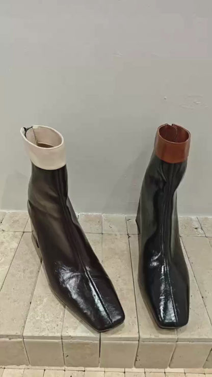 Noir Cocoa Contrast Boots ST979